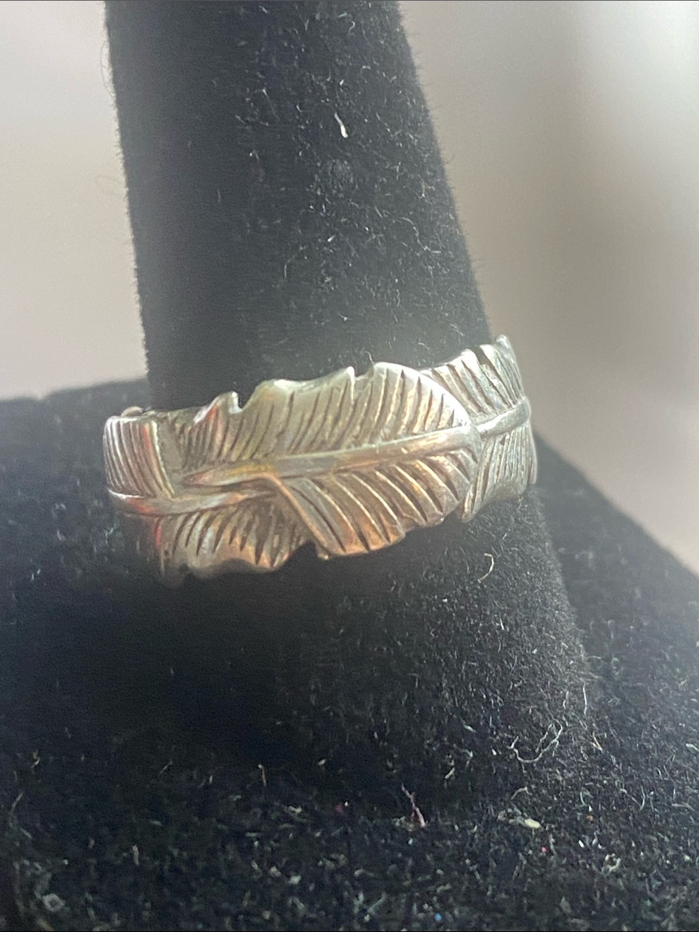 Sterling Feather Band Ring - Silver